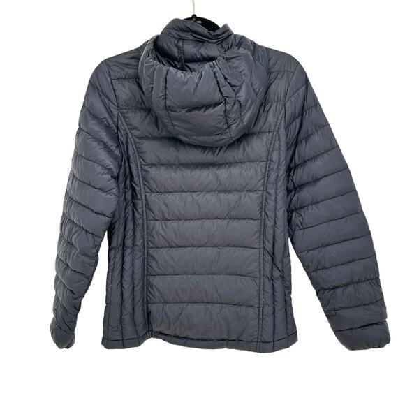 Dutch Bros Central Oregon Puffer Jacket Small Black Hooded Down Insulated Coat - Picture 6 of 10